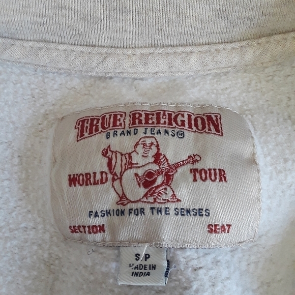 True Religion Buddha Rhinestones Pullover Sweatshirt Size S - Picture 7 of 12